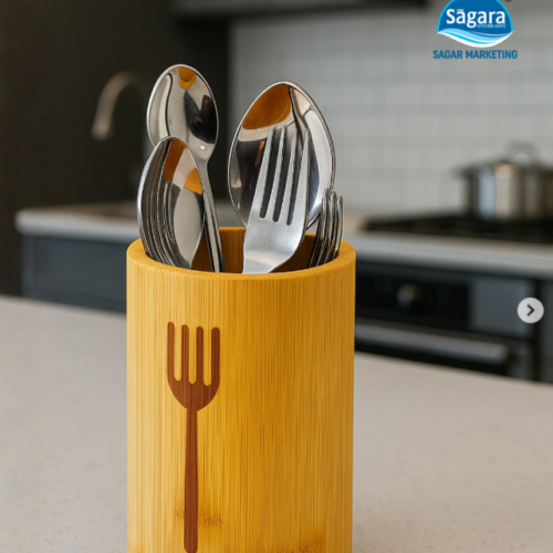 Bamboo Cutlery Storage Box