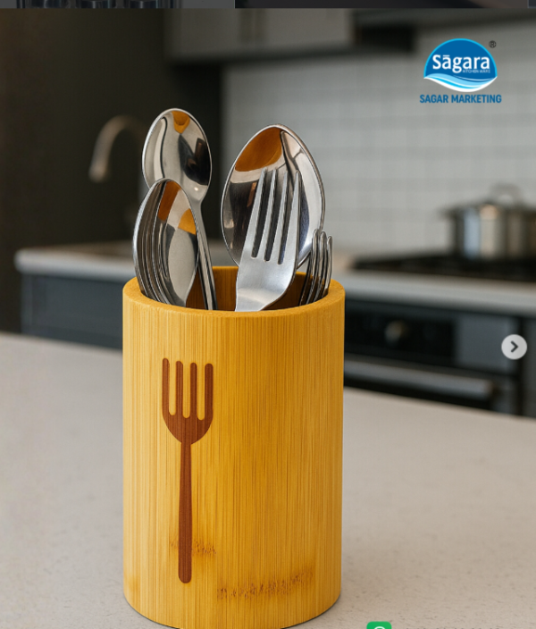 Bamboo Cutlery Storage Box