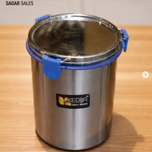 Round Stainless Steel Container with Lid
